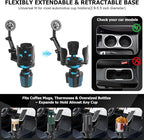Frani Car Cup Holder Expander with Magnetic Phone Mount | Adjustable Insert Fits 2.68-4.33" Holders, 360° Adjustable Neck, Strong N52 Magnets, iPhone Samsung Compatible - Image 4