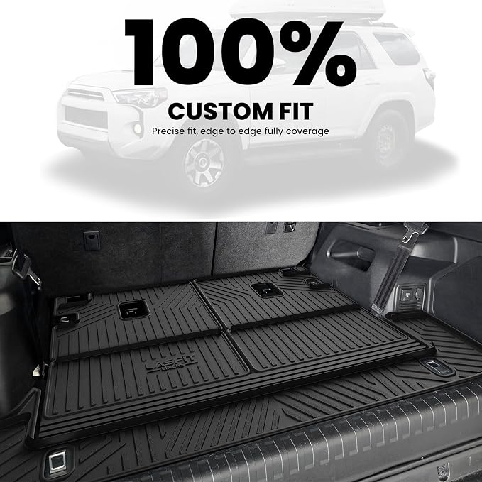 LASFIT Cargo Mat for Toyota 4Runner 2013-2024 (Only Fit 7-Seats) | Not Fit 5 Seats, All Weather Custom Fit Anti-Slip Pet Friendly Easy Clean TPE Trunk & Backrest Mats for 5th Gen 4Runner - Image 4