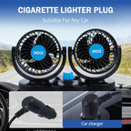 XOOL Car Fan 12V Portable Auto Cooling Fan with Cigarette Lighter Plug, 360° Rotatable High Power Vehicle Fan for Truck SUV RV - Image 6
