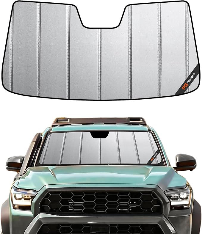 Pigenius Windshield Sunshade for Toyota Tacoma 2024-2026 Without Factory Dashcam, Front Window Sun Shade - Safeguard by Pigenius