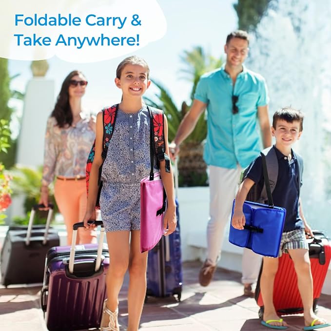 Travel Tray for Kids, Carseat Table Tray for Road Trip Activities, Toddler Lap Desk Organizer for Airplane - Blue - Image 8