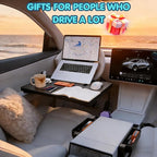 2-in-1 Car Steering Wheel Desk & Seat Gap Organizer Filler Tray | Foldable Adjustable Height Car Desk for Laptop Computer Tablet, Eating - Portable Table for Car Workstation Truck SUV Tesla - Image 10