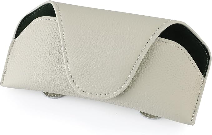Magnetic Sunglass Holder for Car Visor Clip, Leather Car Glasses Holder, Visor Accessories Eyeglasses Holder Glasses Storage Case (02-Grey) by KEVANCHO