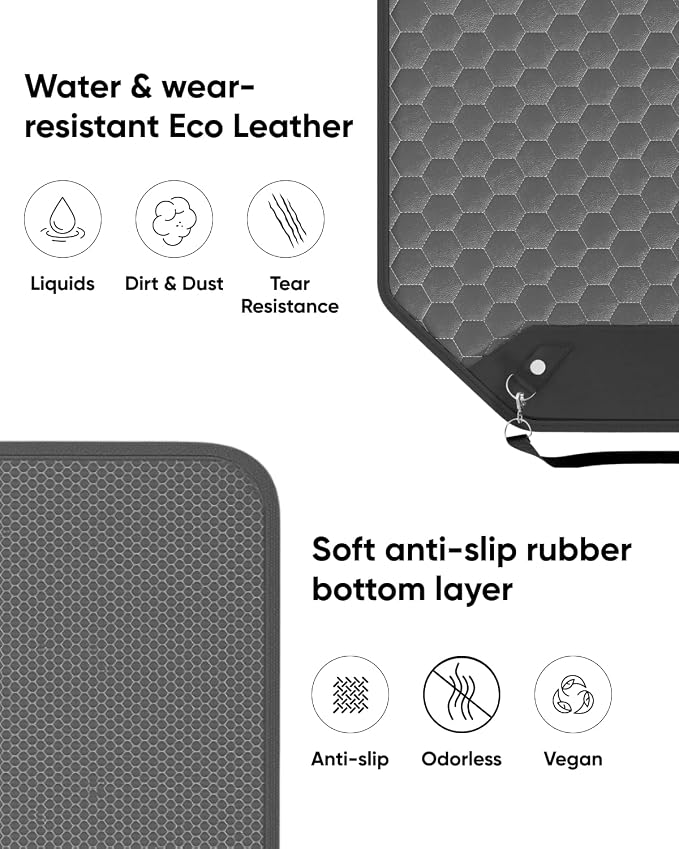 Set Seat Back Organizer & Car Seat Protector Hexy Waterproof & Non-Slip Protector for Child Car Cushion for Leather and Fabric Seats (Gray 2 pcs) - Image 5