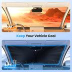 Canvcle Windshield Sun Shade for 2022-2026 Toyota Corolla Cross (Not for Corolla) Accessories Upgraded Double-Layer Front Window Sunshade Cover Sun Visor Protector Foldable Block UV Rays Keep Car Cool - Image 3