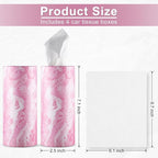 SINGARO Car Tissue Holder, 4 Pack Car Cup Holder Facial Tissues with Travel Tissue Bag, Quick and Convenient Flower Combination Car Tissue Box(4 Canisters/200 Tissues) Pink - Image 2
