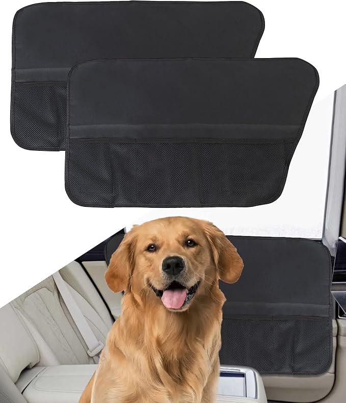 SUJADE YAKEFLY 2 Pcs Car Door Protector,Car Door Scratch Guard,Car Door Protector for Dogs,Car Accessories Dog Back Seat Protector,Scratch Resistant Dog Car Door Cover,Vehicle Door Protector by Unknown