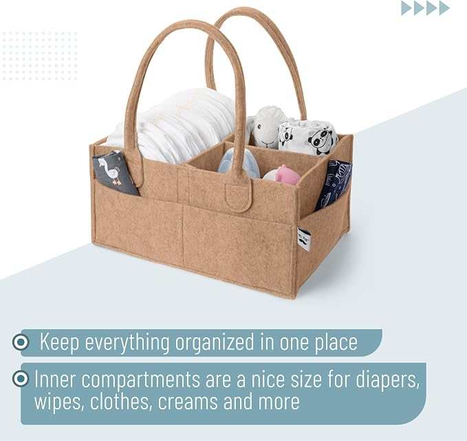 Mr. Pen- Baby Diaper Caddy Organizer, Earthy Clay | Nursery Storage Bin and Car Organizer for Diapers and Baby Wipes - Image 4