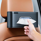 Car Tissue Holder, Car Kleenex Holder Fits 100-160 Count | Premium PU Leather,Keep Tidy,Universal,Large tissue box,Backseat Car Napkin Holder,Tissues Dispenser for Car,Black by MTGOCHA