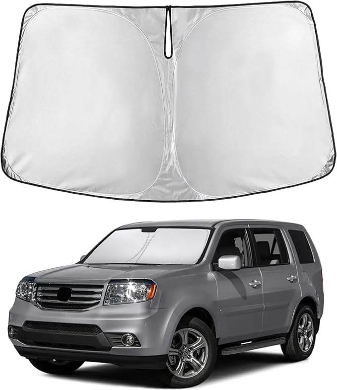 EcoNour Windshield Sunshade Compatible for Honda Pilot 2009-2013 2014 2015 | Sun Visor for Front Windshield & Window Sun Shade Cover, UV Heat Blocker & Protector, Car Accessories by EcoNour