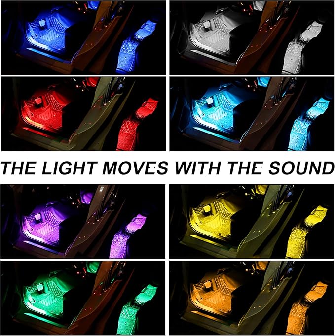 Interior Car LED Strip Lights with APP Control, 3 in 1 RGB Ambient Lighting Kit with 197 inches Fiber Optic, 16 Million Colors Neon Strip USB Music Sync Atmosphere LED for Vehicles - Image 6