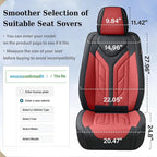 Coverado Seat Covers, Car Seat Covers Front Seats, Leather Seat Covers for Cars, Automotive Seat Covers Car Seat Protector Car Seat Cushion Universal Fit for Most Sedans SUV Pick-up Truck(Burgundy) - Image 5