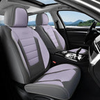 Coverado Car Seat Covers Front, Seat Covers for Cars, Waterproof 2-Pack Car Seat Cushions, Leather Carseat Seat Protectors, Universal Seat Covers Fit for Most Sedans SUV Pick-up Trucks(Gray&Purple) by COVERADOAUTO