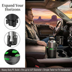 Car Cup Holder Expander, Expandable Arm Automotive Cup Holder Adapter with Adjustable Base, Vehicle Water Bottles Mugs Drinks Insert Adapter Extender, Universal Fit (Green) - Image 3