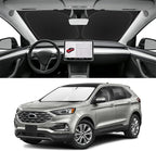 Custom Fit Windshield Sun Shade for Ford Edge 2015-2024 | Blocks UV Rays and Sun Heat, Helps Reduce Interior Temperature, Protects Dashboard from Fading, Folds Easily for Storage by SLOGENTO
