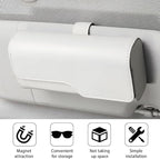 Zpana Sunglass Holder for Car Visor, Leather Auto Eyeglasses Sun Visor Organizer Case with Hidden Magnetic Closure, Auto Protective Glasses Storage Box, Universal for SUV RV Truck (Beige) - Image 3