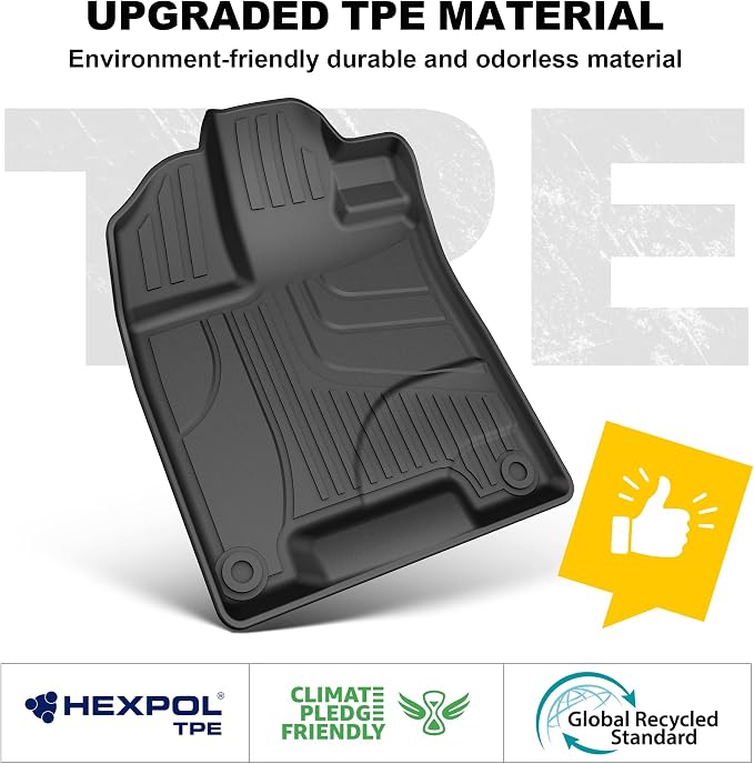Floor Mats Fit for Honda Pilot 8 Seats 2016-2022 (No Elite Models) | TTX LIGHTING All Weather Cargo Liner with Back Seat Cover TPE Trunk Mat & Backrest Mat & Floor Liners Pilot Accessories - Image 8