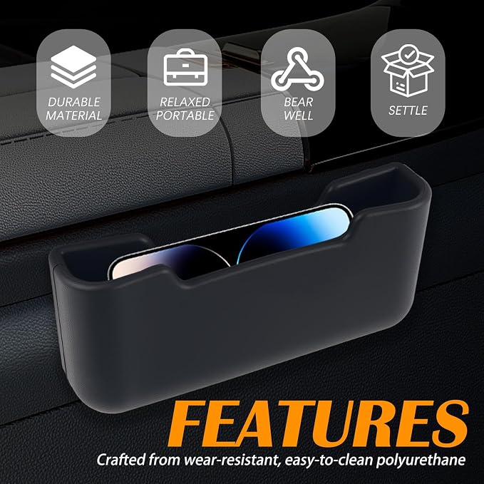 2026 New Car Seat Gap Filler Organizer,Multi-Functional Car Seat Side Pocket Organizer for Phone/Sunglasses/Keys,Universal Cars Storage Pocket with Cable Hole for SUV/Truck - Image 3