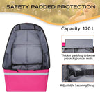 LARIPOP Car Seat Travel Bag for Airplane, Universal Gate Check Car Seat Bag, Padded Backpack with Waist Belt, Reflective Strips & Protective Feet, Fits Infant Convertible Booster Seats, Pink - Image 4