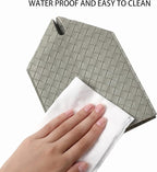 Tissue Box Cover PU Leather Tissue Holder Square Facial Tissue Case Facial Paper Organizer Dispenser for Bathroom, Vanity Countertop, Tabletop, Car, Evergreen | PU Leather，Easy to Fill, Easy Clean, Decorative Cube Tissue Box Holder for Office, Bathroom... - Image 5