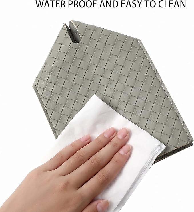 Tissue Box Cover PU Leather Tissue Holder Square Facial Tissue Case Facial Paper Organizer Dispenser for Bathroom, Vanity Countertop, Tabletop, Car, Evergreen | PU Leather，Easy to Fill, Easy Clean, Decorative Cube Tissue Box Holder for Office, Bathroom... - Image 5
