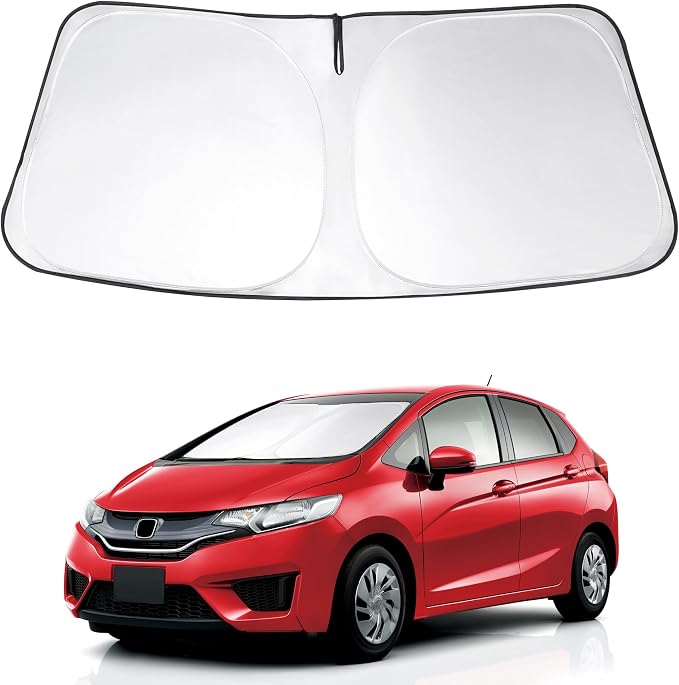 Windshield Sun Shade Sunshade for 2015-2019 2020 Honda Fit | Full covered for windshield, Foldable & Durable, Block UV Rays, Reduce Heat, Easy to install, Keeps Car Cooler by LHFLIVE