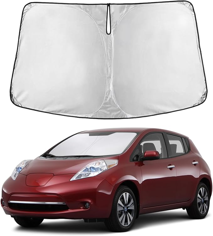 EcoNour Windshield Sunshade Compatible for Nissan Leaf 2011-2015 2016 2017 | Sun Visor for Front Windshield & Window Sun Shade Cover, UV Heat Blocker & Protector, Car Accessories by EcoNour