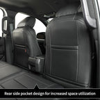 Custom Seat Covers for 2019-2026 Ram 2500/3500 CrewCab Bighorn,Faux Leather | Front Heavy Duty Pickup Seat Cushion,Front w/No Headrest Cutout,Rear 40/60 Split Curved Bench Seat,Black/Grey - Image 3