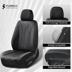 FLORICH Leather Seat Covers Full Set Automotive Seat Covers Black Car Seat Covers Waterproof Front and Back Seat Covers Car Seat Cushion Protector Universal Fit for Most Cars SUV Trucks, Black - Image 5