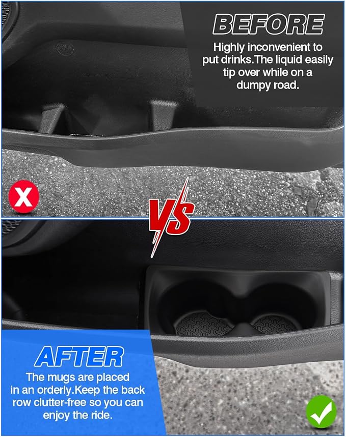 Autorder Door Side Cup Holder Insert for 2019-2025 Dodge Ram 1500 2500 3500 Accessories Water Cup Holders Door Organizer Handle Pocket Tray - Image 3