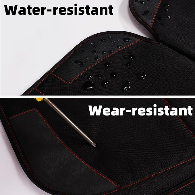 Car Seat Protector, Non-Slip Rubber Padded Backing Seat Protector for Child Seats, Waterproof Thickest Padding Car Seat Protector Under Baby Seat - No Imprint (Red-2pcs) - Image 5