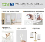 DEZ FURNISHINGS Cordless No Tools 1" Magnet Mini Blinds for Metal Doors, Room Darkening, 25" W x 42" H, White - Image 4
