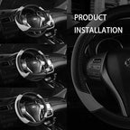 Leather Car Steering Wheel Cover, Universal Fit for Most Cars, Grey | Microfiber Leather,Non-Slip Breathable Auto Steering Wheel Protector - Image 6