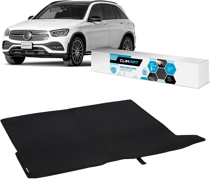 CLIM ART Cargo Liner for Mercedes GLC-Class 2016-2022 Custom Fit Trunk Mat, with Honeycomb Dirtproof & Waterproof Technology - All-Climate, Heavy Duty, Anti-Slip Cargo Liner, Luggage - FL01116152 by CLIMART
