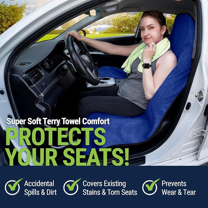 Season Guard Waterproof Towel Seat Cover, Universal Fit Non-Slip Font Cover - Image 2