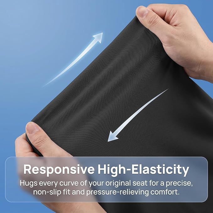 Car Seat Cover, Elastic Waterproof Dustproof Vehicle Front Seat Protector, Scratch Proof Automotive Interior Front Chair Cover Accessories, Universal Fit (Black) - Image 6