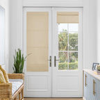 NICETOWN Biscotti Beige Magnetic Blackout Door Blinds, No Drill Roman Shade | Front French Door Curtain for Window, Thermal Insulated Light Blocking Shades, Sidelight Glass, 24" W x 64" L, 1 Panel by NICETOWN