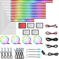 Dream Color Acrylic Interior Car Ambient Light Kit, Bphuny 30 in 1 593 LEDs Fiber Optic Multiple Modes Decoration Atmosphere Lights with Music Dynamic Rainbow Rhythm, RGB Neon Lights for All Cars by Bphuny