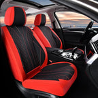 FLORICH Car Seat Covers Front Seats and Back Faux Leather Seat Cover Waterproof Seat Covers Car Seat Cushion 5 Seats Car Seat Protector Universal Fit for Most Cars SUV Trucks, Black&Red - Image 2