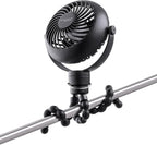 IRIS USA WOOZOO Portable Personal Fan, USB-C Charging, Tripod Stand, Black | LED Light, Mosquito Repellent Tray, 360° Tilt, 3 Speeds, Pet Stroller Car Fan, Camping Golfing Outdoor Use by IRISUSA