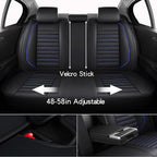 MINGBRON Leather Car Seat Covers Full Set, Universal Faux Leather Car Seat Covers 5 Seats, Automotive Seat Covers for Most Sedans SUVs Trucks, Front and Rear Seat Covers - Image 4