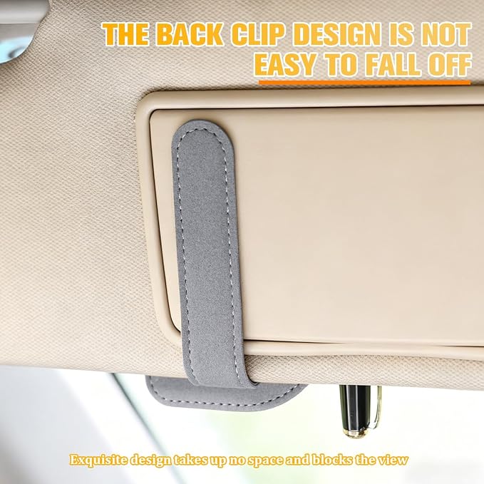 Car Sun Visor Organizer, Multi-Pocket Vehicle Sunglass Card Holder with Pen Slot, Automotive Interior Sunshade Glasses Storage Organizer, Universal Fit (Orange) - Image 5