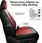 Fit for CH-R Car Seat Covers Compatible with Toyota CHR 2018-2022 - Waterproof Breathable Leather Automotive Seat Cushions Protector, Airbag Compatible, Full Set 5 Seats(Red) - Image 6
