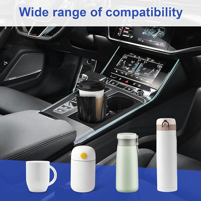 Dickno Cup Holder Expander for Car, 4 Inch Car Cup Holder Expander Adapter, Detachable Expander Car Coffee Mug Adapter Organizer, Car Cup Holder for 32-50 oz Bottles & Cups - Image 5