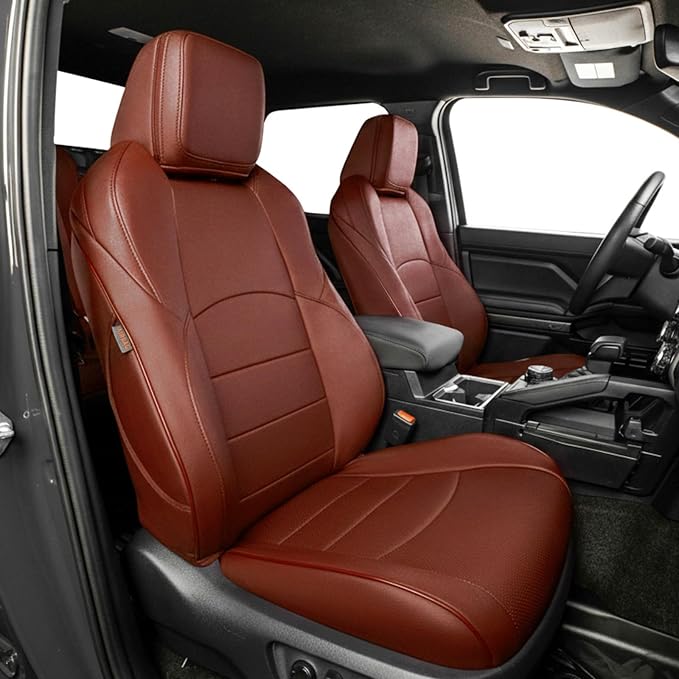 EKR Car Seat Covers Custom Fit for Toyota 4Runner(5 Seats) Full Set | for Toyota 4Runner 2003-2009(Manual Front Seats)Full Wrap,Airbag Compatible,Waterproof Pet-resistant,Faux Leather(Burgundy) by EKR
