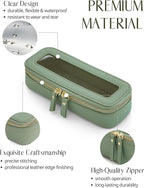 Clear Makeup Bag Travel Cosmetic Case Transparent Toiletry Bag with Zipper, Portable Make Up Organizer Traveling Compact Car Bag for Essentials, Sage Green, Slim - Image 2