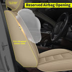 Car Seat Covers for Mitsubishi Mirage 2018-2025 2026 Full Set(5 Seats) | Luxury Fuax Leather, Waterproof, Airbag Compatible, Easy to Install, Scratch‑Resistant Seat Protection, Beige - Image 4