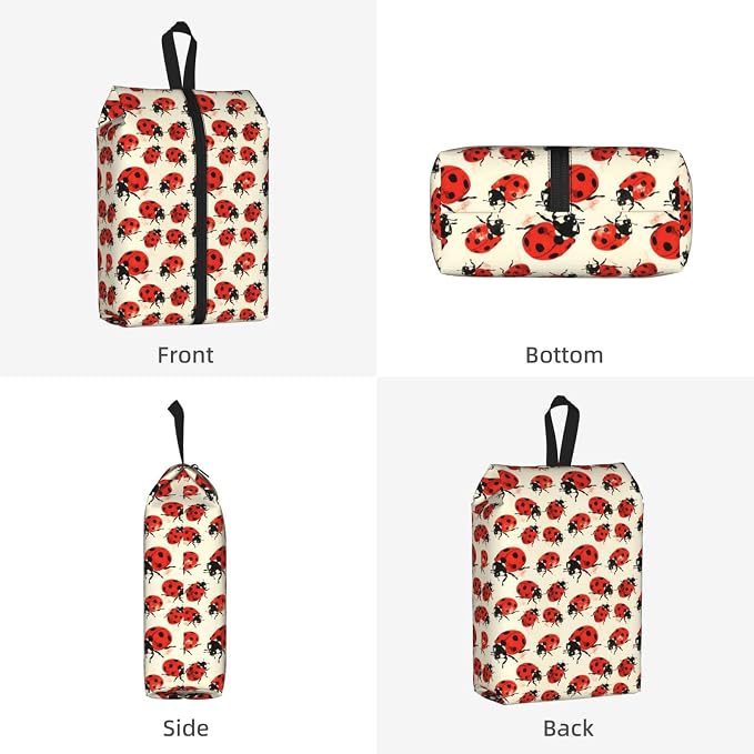Ladybird Travel Shoe Bag for Men & Women, Waterproof Shoe Storage Organizer with Zipper, Portable Shoe Pouch for Sneakers, Heels, Sandals, Gym & Travel Luggage 2PCS - Image 2