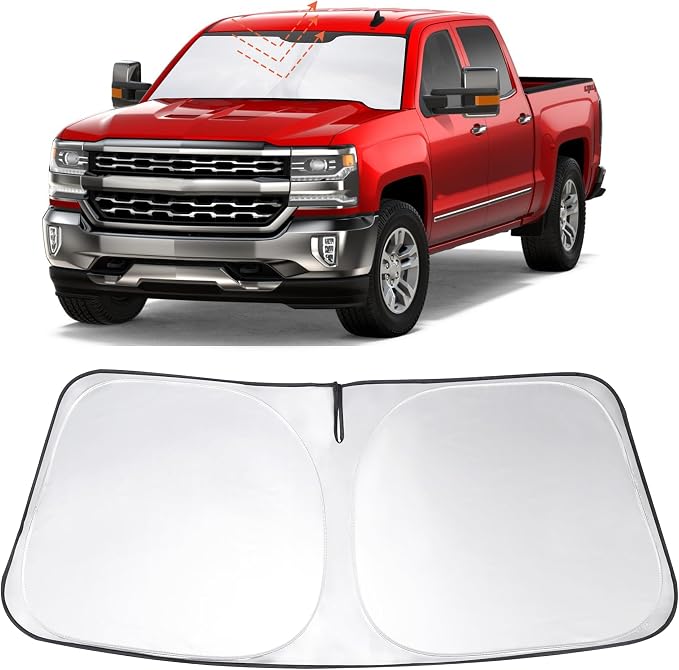 Windshield Sun Shade Sunshade for 2014-2019 Chevy Silverado | Full covered for windshield, Foldable & Durable, Block UV Rays, Reduce Heat, Easy to install, Keeps Car Cooler by LHFLIVE