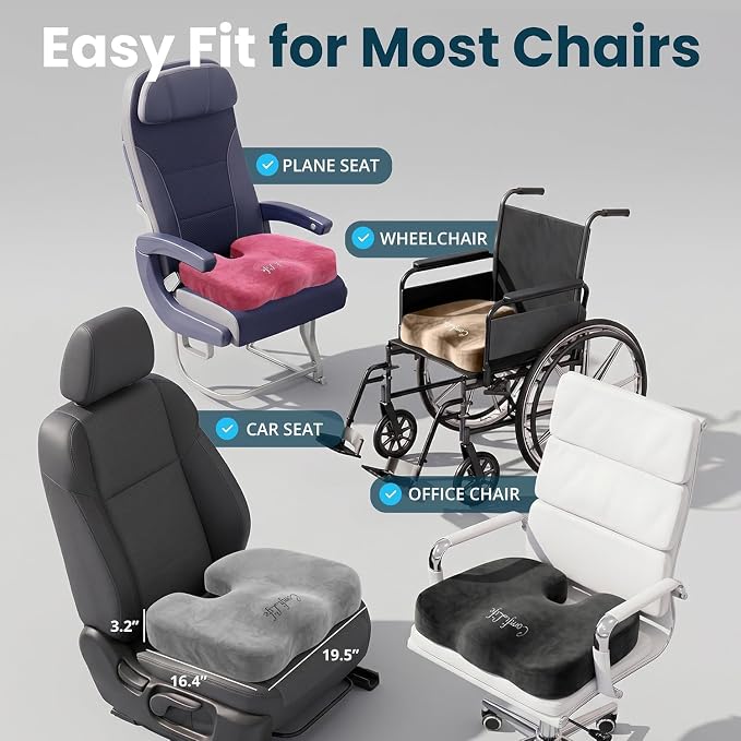 ComfiLife Extra Large Gel & Memory Foam Seat Cushion - Doctor Recommended Office Chair, Car Seat, Lifting Cushion - Back & Sciatica Pain Relief - Wide Seat Cushion for Big & Tall (Navy) - Image 6